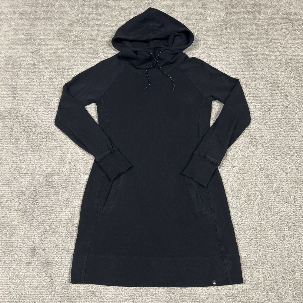American Giant Hoodie Dress Womens XS Black Cowl Neck Long Sleeve Pocket Tunic